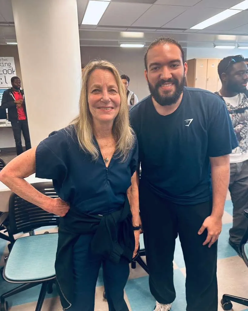 Nour with designer Paula Scher