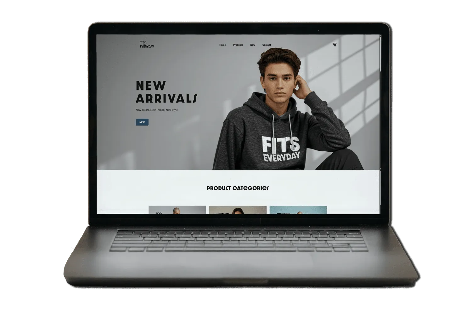 Homepage on a laptop
