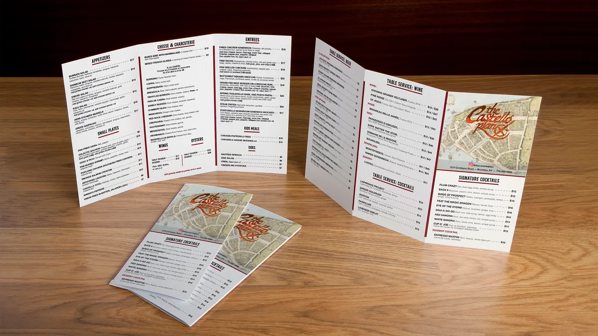 Castello Plan: Restaurant menu redesign