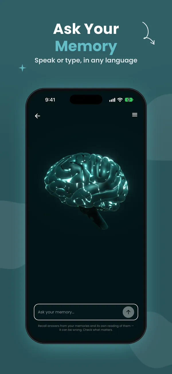 App Store screenshot: Ask your memory