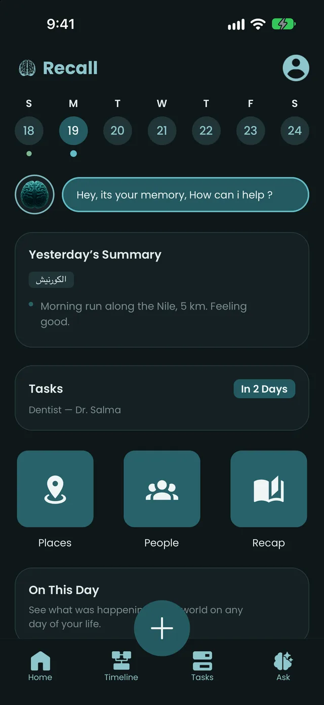 Home in dark mode