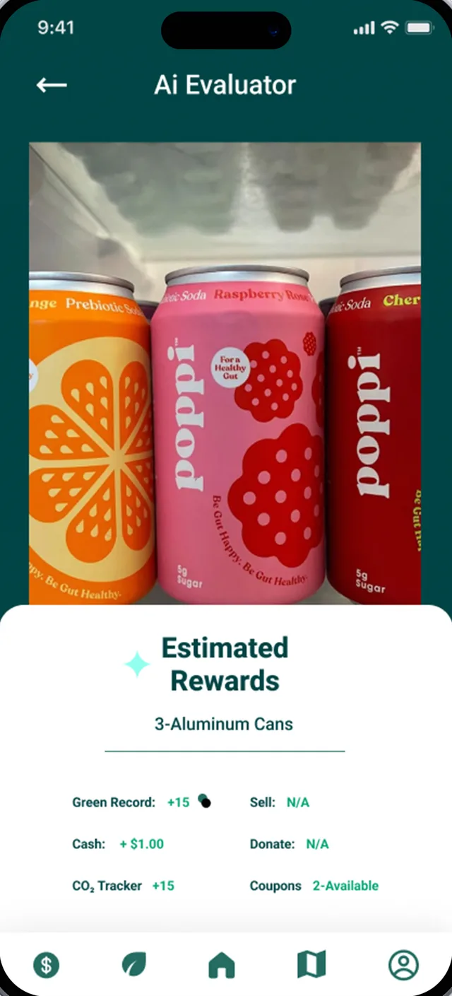AI Evaluator estimating rewards from a photo of cans